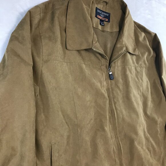 Dockers Stain Defender Men's Bomber Beige Tan Full Zip Jacket XL 19546 - Picture 2 of 14